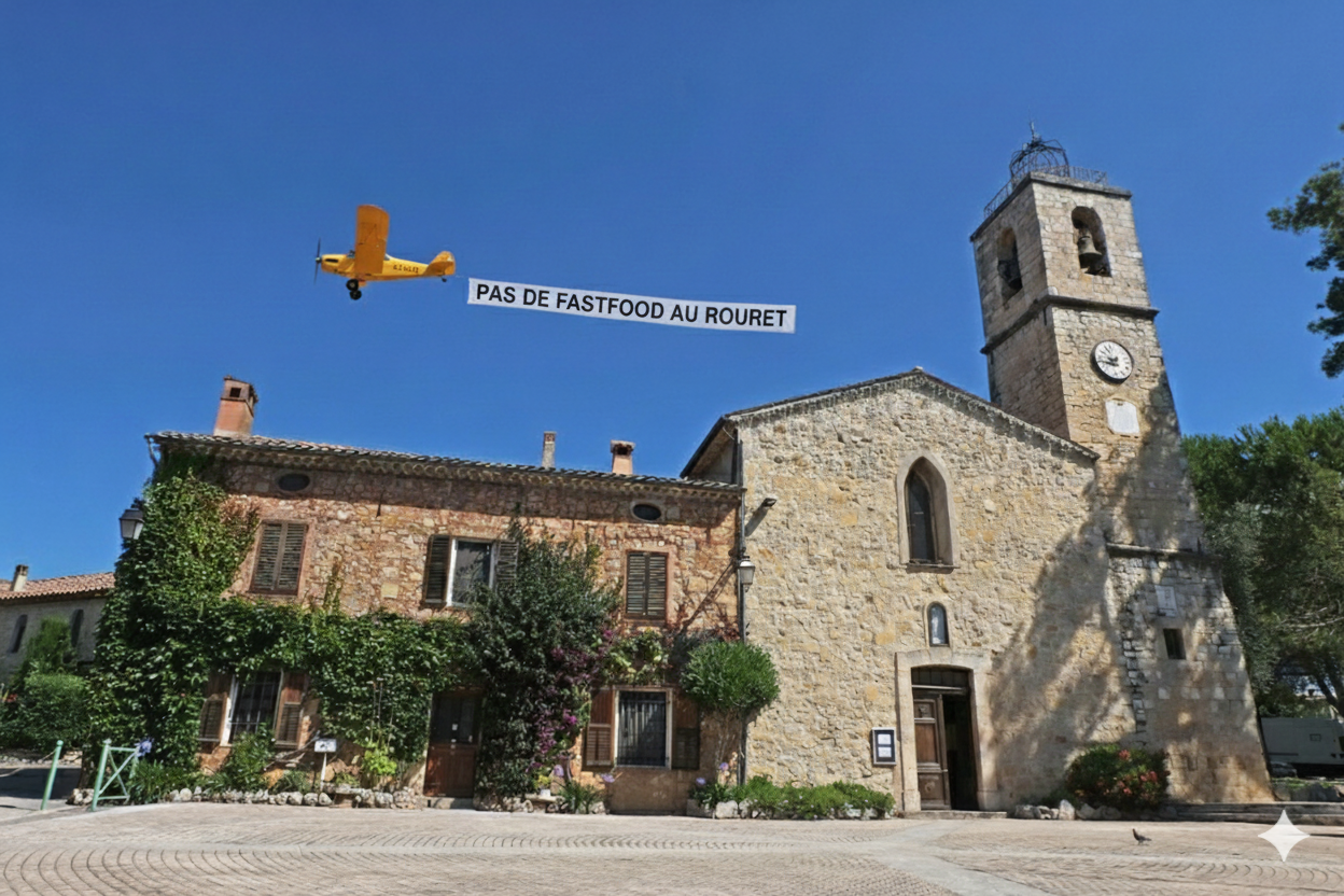 Église du Rouret et maison mitoyenne